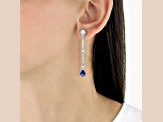 18K White Gold Tanzanite and Diamond Earrings  1.34ctw