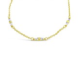 Judith Ripka 1.41ctw Round and Baguette Bella Luce 14k Gold Clad Anklet