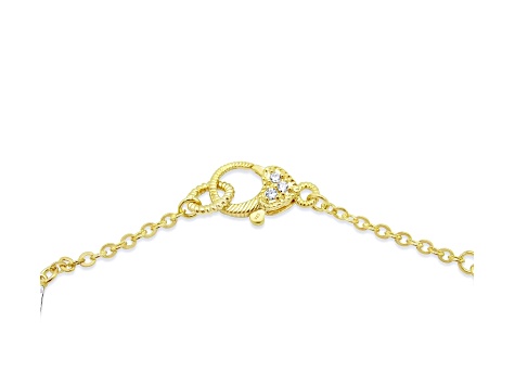 Judith Ripka 1.41ctw Round and Baguette Bella Luce 14k Gold Clad Anklet