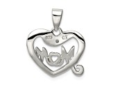 Sterling Silver Vermeil Diamond Mom Pendant