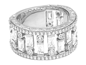 Judith Ripka 4.20ctw Bella Luce® Diamond Simulant Rhodium Over Sterling Silver Band Ring
