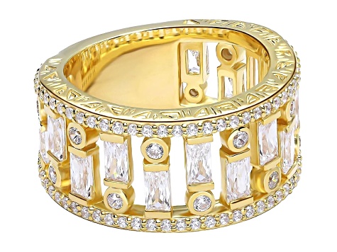 Judith Ripka 4.20ctw Bella Luce® Diamond Simulant 14K Yellow Gold Clad Band Ring