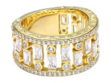 Judith Ripka 4.20ctw Bella Luce® Diamond Simulant 14K Yellow Gold Clad Band Ring