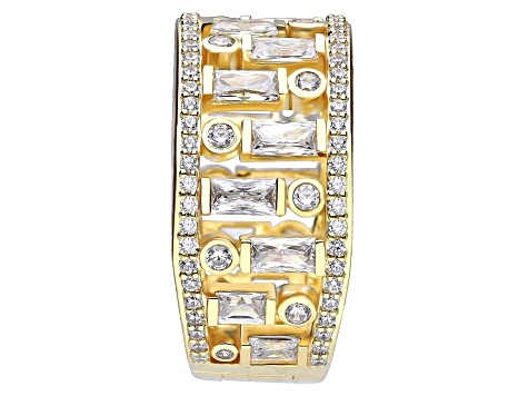 Judith Ripka 4.20ctw Bella Luce® Diamond Simulant 14K Yellow Gold Clad Band Ring