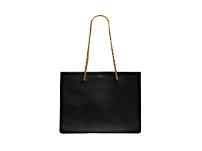 Saint Laurent Siena Ultra Lux Black Calf Leather Chain Shoulder Tote Bag
