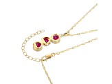 Lab Created Ruby 18k Yellow Gold Over Sterling Silver July Birthstone Pendant 3.84ctw