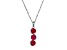 Lab Created Ruby Platinum Over Sterling Silver July Birthstone Pendant 3.84ctw