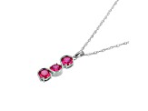 Lab Created Ruby Platinum Over Sterling Silver July Birthstone Pendant 3.84ctw