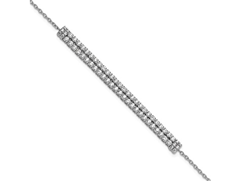 14K White Gold Lab Grown Diamond VS/SI GH, with 1 Inch Extension Bracelet