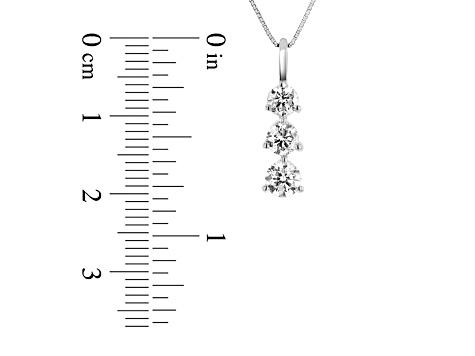 1.00ctw Diamond 3 Stone Pendant 14k White Gold