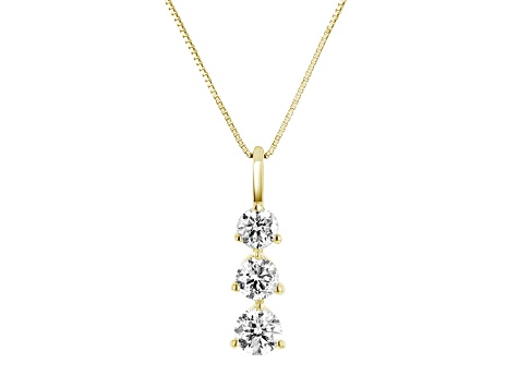 1.00ctw Diamond 3 Stone Pendant 14k Yellow Gold