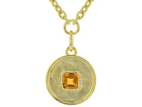 Judith Ripka 3.7ct Citrine and 0.35ctw Bella Luce® Diamond Simulant 14K Gold Clad Necklace