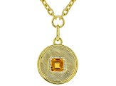 Judith Ripka 3.7ct Citrine and 0.35ctw Bella Luce® Diamond Simulant 14K Gold Clad Necklace