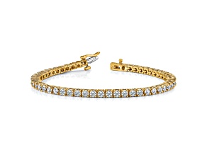 14K Two-tone Gold Diamond Tennis Bracelet 3.92ctw