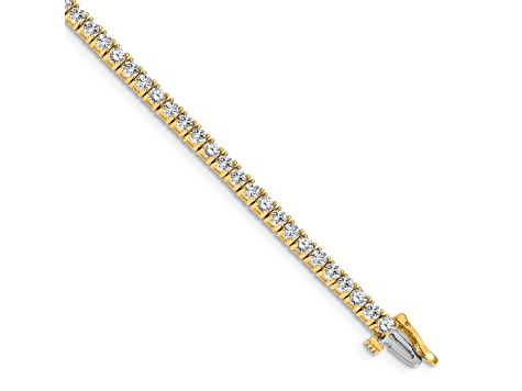 14K Two-tone Gold Diamond Tennis Bracelet 3.92ctw