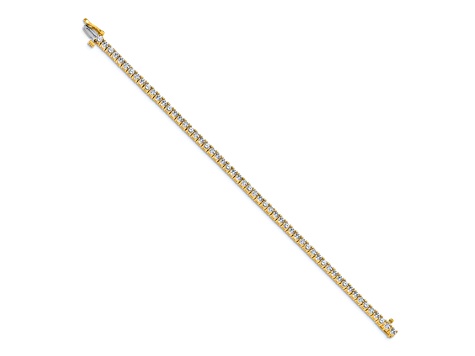 14K Two-tone Gold Diamond Tennis Bracelet 3.92ctw