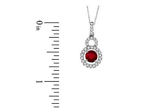 0.80ctw Ruby and Diamond Pendant 14k White Gold