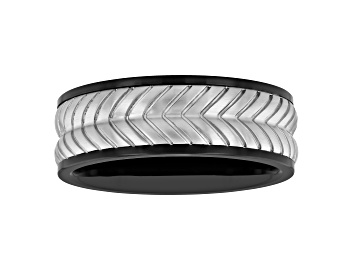 Picture of Tungsten Comfort™ Tungsten 8MM Black Ion Plated Tire Tread Band