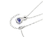 Blue And White Cubic Zirconia Platinum Over Sterling Silver Pendant With Chain 6.65ctw