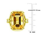 Citrine and White Topaz 18k Yellow Gold Over Sterling Silver Solitaire Ring 10.75ctw