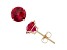 Lab Created Ruby Round 10K Yellow Gold Stud Earrings, 1.4ctw