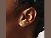14K Yellow Gold Polished Cubic Zirconia Butterfly Post Earrings
