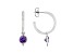 Judith Ripka 5ctw Round Bella Luce Amethyst Simulant Rhodium Over Silver Dangle Hoop Earrings