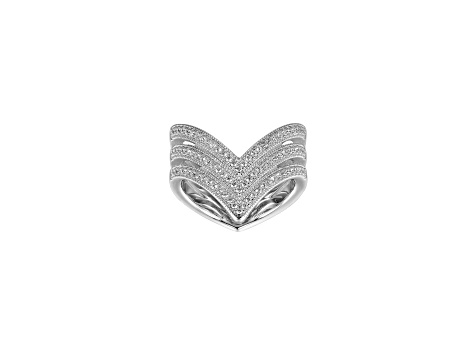 White Cubic Zirconia Platineve Band Ring 0.68ctw