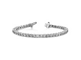 Rhodium Over 14K White Gold 7.00 ct. Colorless Moissanite 4 Prong Tennis Bracelet