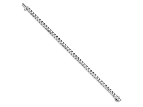 Rhodium Over 14K White Gold 7.00 ct. Colorless Moissanite 4 Prong Tennis Bracelet