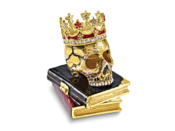 Picture of SHAKESPEARE Crowned Skull on Books Trinket Box