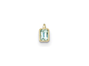 14K Yellow Gold Diamond and Prasiolite Pendant