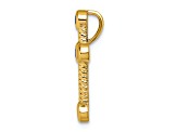 14k Yellow Gold Textured Sapphire Cross Chain Slide Pendant