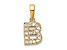14K Yellow Gold Diamond Letter B Initial with Bail Pendant