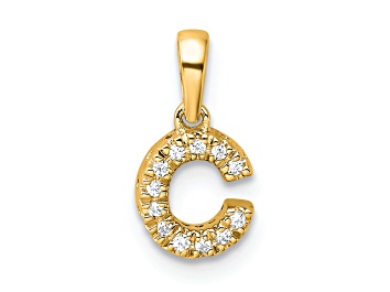 Picture of 14K Yellow Gold Diamond Letter C Initial with Bail Pendant