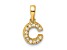 14K Yellow Gold Diamond Letter C Initial with Bail Pendant