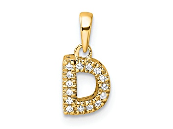 Picture of 14K Yellow Gold Diamond Letter D Initial with Bail Pendant