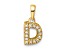 14K Yellow Gold Diamond Letter D Initial with Bail Pendant
