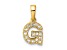 14K Yellow Gold Diamond Letter G Initial with Bail Pendant