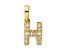14K Yellow Gold Diamond Letter H Initial with Bail Pendant