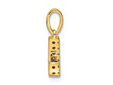 14K Yellow Gold Diamond Letter J Initial with Bail Pendant