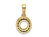 14K Yellow Gold Diamond Letter O Initial with Bail Pendant