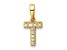 14K Yellow Gold Diamond Letter T Initial with Bail Pendant