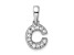14K White Gold Diamond Letter C Initial with Bail Pendant
