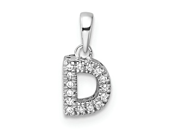 Picture of 14K White Gold Diamond Letter D Initial with Bail Pendant
