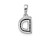 14K White Gold Diamond Letter D Initial with Bail Pendant