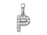 14K White Gold Diamond Letter P Initial with Bail Pendant