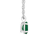 7x5mm Oval Emerald 14k White Gold Pendant With Chain