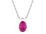 7x5mm Oval Ruby 14k White Gold Pendant With Chain