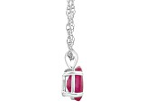 7x5mm Oval Ruby 14k White Gold Pendant With Chain